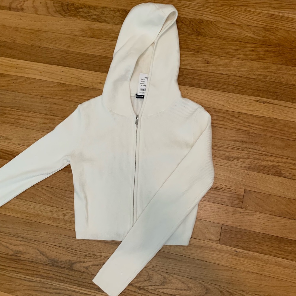 Brandy Melville white cropped jacket